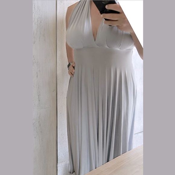 ๐HP New Twobirds BHLDN Ginger Convertible B / Fits 14 - 24 Lt Gray Silver Maxi - Picture 6 of 14